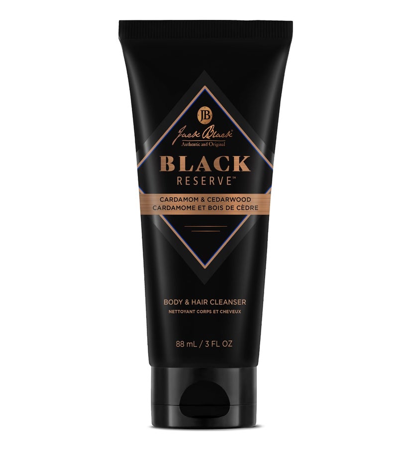 Jack Black - Black Reserve Body & Hair Cleanser, 3 Fl Oz â€“ Cardamom & Cedarwood - Menâ€™s Body Wash, Shampoo Haircare, Dual-Purpose Menâ€™s Cleanser, Sulfate-Free - Image 1