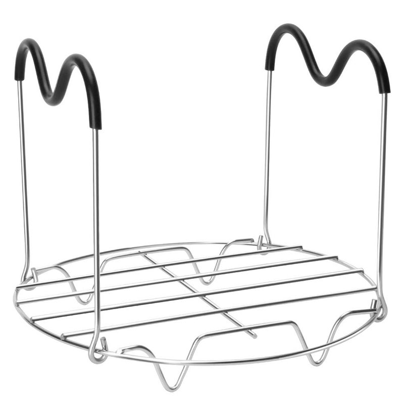 Sugaroom Steamer Rack Trivet with Heat Resistant Silicone Handles Compatible with Instant Pot Accessories 6 Qt 8 Quart, Stainless Steam Rack Pressure Cooker Trivet - Long Handles for Easy Chicken & Pot Removal - Image 1