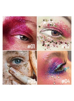 KYDA KYDA Body Glitter Stick, Chunky Glitter Gel for Face Body Hair, Sparkling Holographic Mermaid Sequins Paint, Lasting Multiuse Makeup Glitter Gel, Red  - Image 3