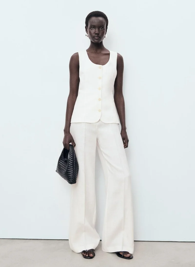 MANGO Suit-Style Linen Jumpsuit