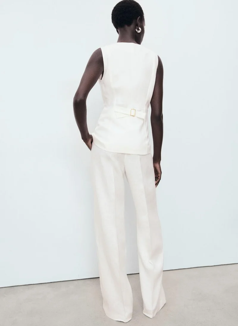 MANGO Suit-Style Linen Jumpsuit