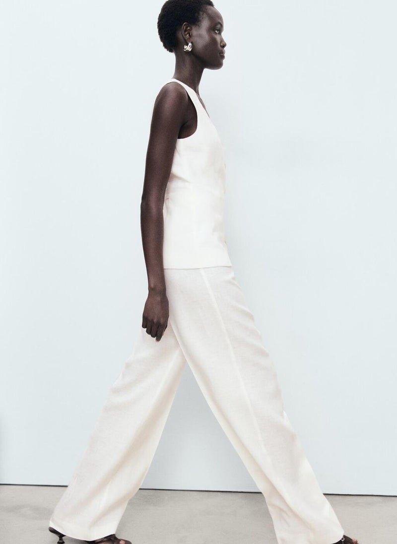 MANGO Suit-Style Linen Jumpsuit  - Image 3