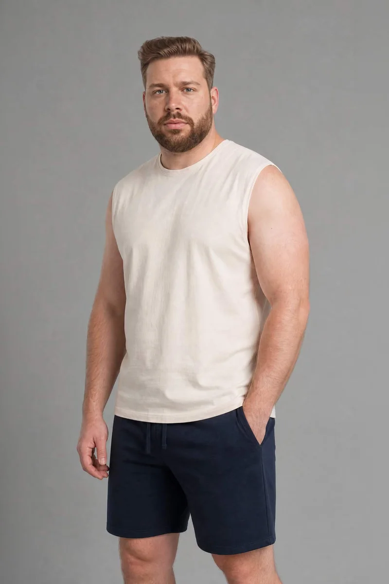 ديفاكتو Boxy Fit Crew Neck Sleeveless Tank Top