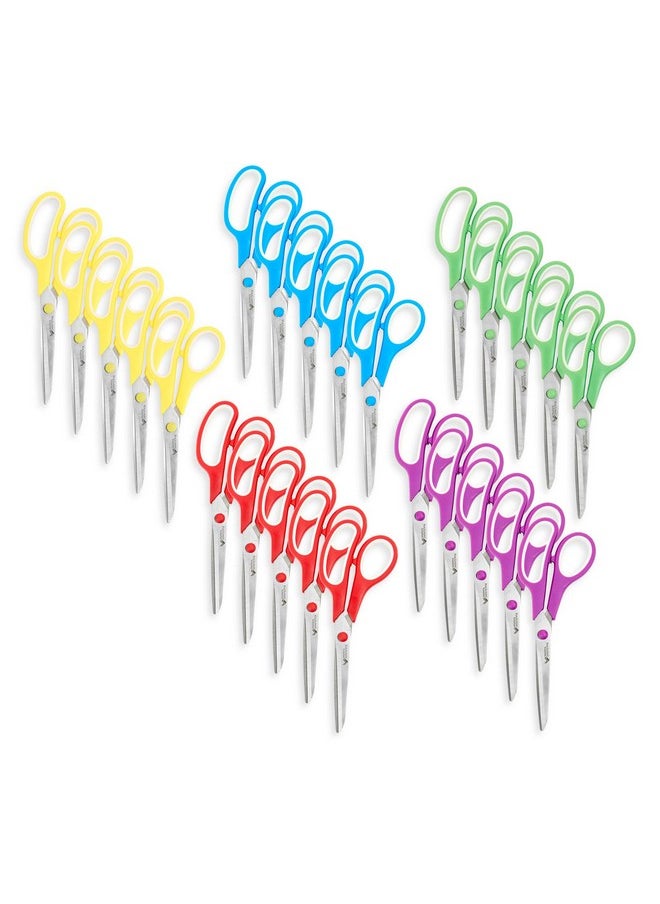 Blue Summit Supplies Blue Summit Supplies Multi Purpose Scissors, 8 Inch Household Shears with Comfort Grip, Sharp Scissors for Craft or Office, Assorted Colors, 30 Pack  - Image 1