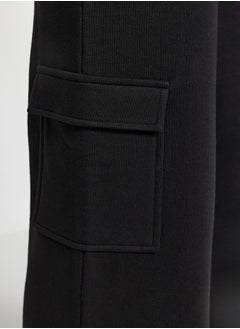 trendyol Black Thick Wide Leg Cargo Pocket Knitted Sweatpants  - Image 4