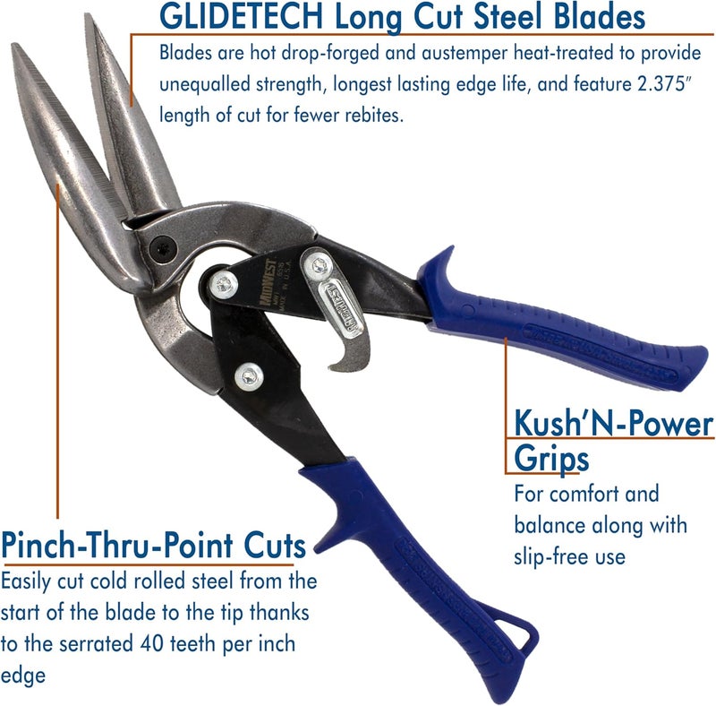 MIDWEST TOOL 3-INCH L-SHAPED SHEET METAL SHEARS - Image 3