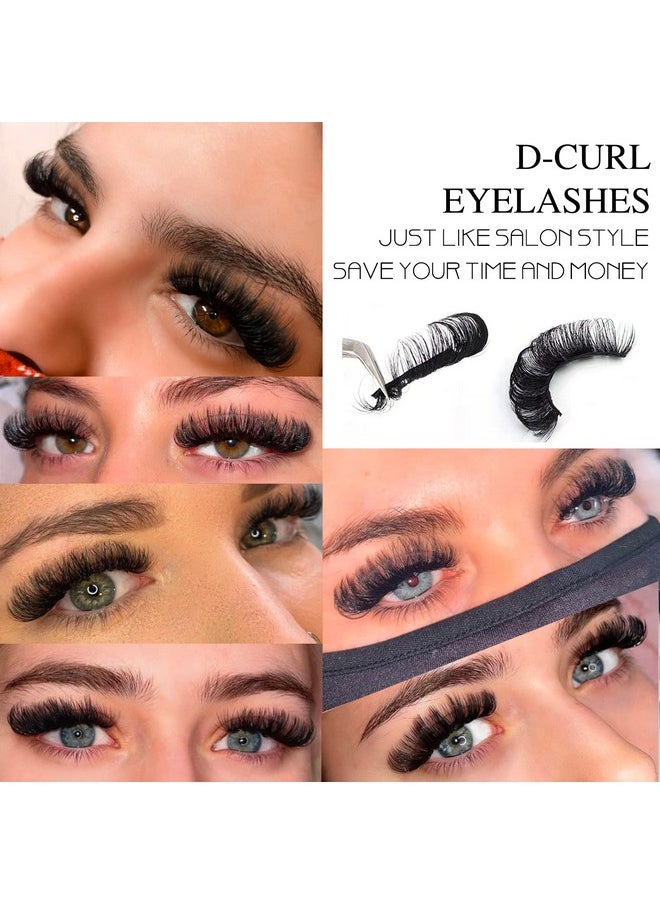 royaomis - 3D Fluffy Russian Strip Lashes, D Curl Lash Strips, Natural False Lashes Mink, Fluffy Eyelashes Mink, Natural Wispies Mink Eyelashes, Wispy Fake Lashes, Faux Mink Eyelashes Natural Look(6 Pairs) - Image 1