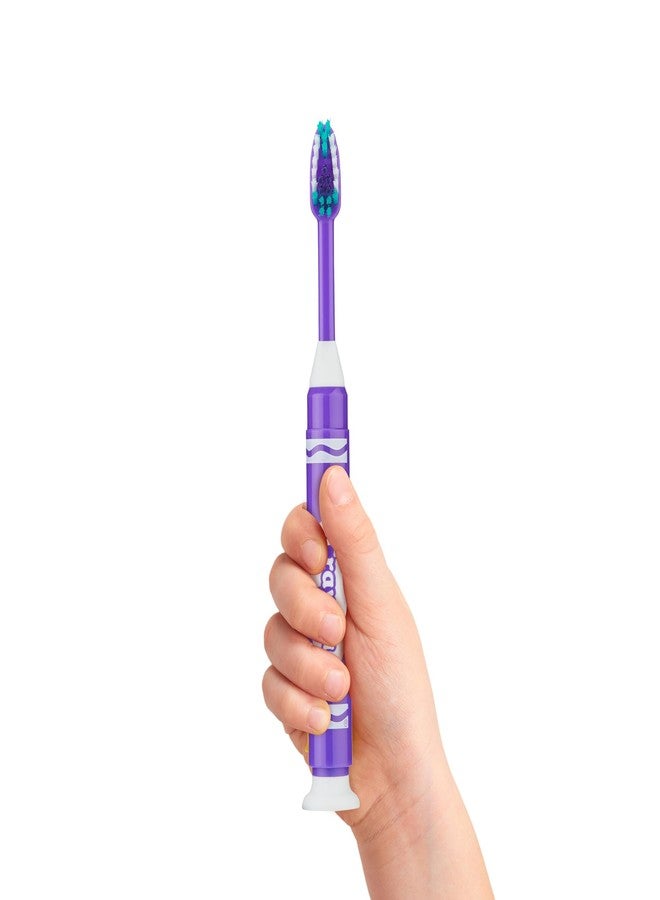 جم فرشاة أسنان للأطفال من ماركة GUM Crayola Marker، مجموعة فرشاة أسنان ناعمة الشعيرات للأطفال من عمر 5 سنوات فما فوق، قاعدة شفط، 3 قطع (عبوة من 6 قطع) - Image 3