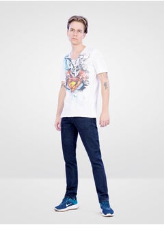 Web Denim Web Denim Dark Rinse Mid Waist Regular Fit Straight Jeans Fashionable Relaxed Fit Denim Pant For Men  - Image 1