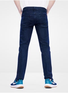 Web Denim Web Denim Dark Rinse Mid Waist Regular Fit Straight Jeans Fashionable Relaxed Fit Denim Pant For Men  - Image 3