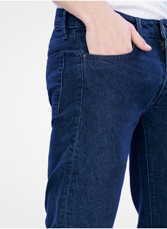 Web Denim Web Denim Dark Rinse Mid Waist Regular Fit Straight Jeans Fashionable Relaxed Fit Denim Pant For Men  - Image 5