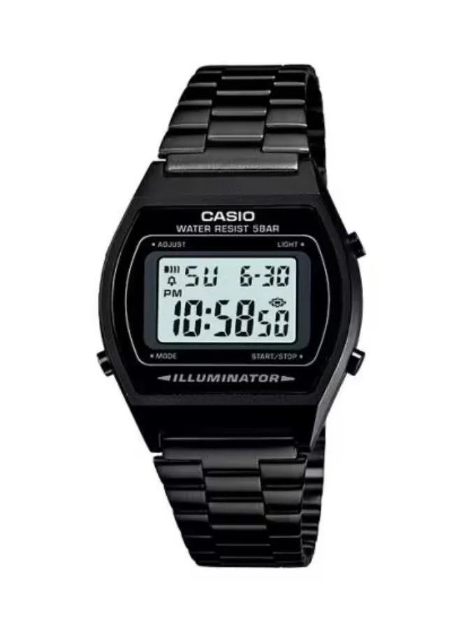 CASIO Unisex Digital Display Watch With Black Stainless Steel Strap - B640WB-1ADF