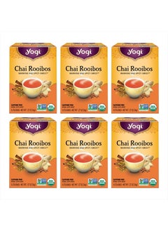 YOGI Tea Chai Rooibos Tea - 16 Tea Bags per Pack (6 Packs) - Spiced Organic Rooibos Tea - Provides Antioxidants - Caffeine-Free - Includes Cardamom, Cinnamon, Ginger & Clove  - Image 1