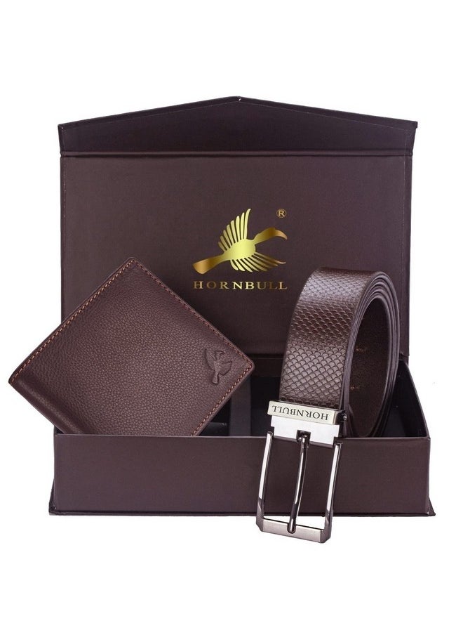 HORNBULL HORNBULL Mens Combo Brown Wallet and Belt | Gift Set for Men | Gift Hamper for Boys | Wallets Men Leather BW 69117  - Image 2
