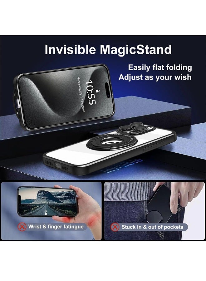 شيبشيب غطاء ايفون 15 برو،أغطية هواتف مغناطيسية شفافة مع حامي عدسة الكاميرا [متوافقة مع ماجسيف] غطاء واقٍ ناعم من البولي يوريثين المضاد للصدمات للنساء والفتيات والبنات - Image 2