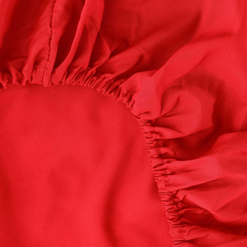 Ghooss Red Full Sheets Extra Soft Bed Sheets Brushed Microfiber 1800 Sheets - Deep Pocket, Wrinkle & Fade Free - 4 Piece-Red,Full - Image 4
