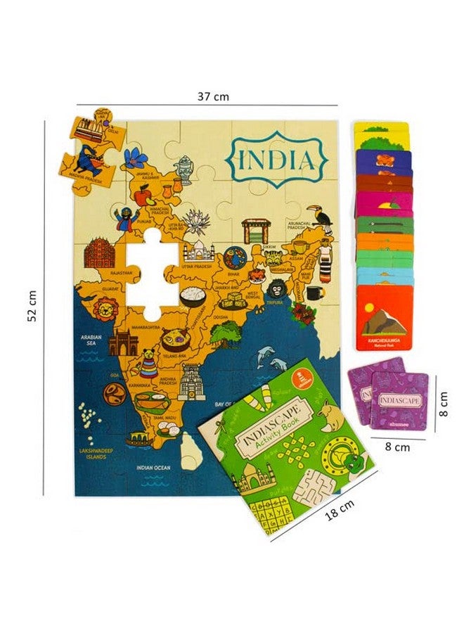 Shumee Indiascape Learning Set - Memory Cards, Activity Book & Puzzle (5 Years+) | 20 Memory Cards | 1 Activity Book | 30 Floor Puzzle Pieces | Multicolor | Eco Friendly | Learning Toy - Image 4
