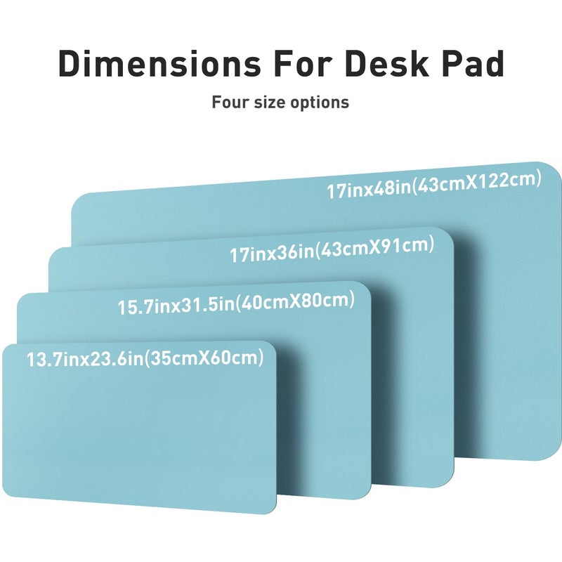 Aothia Large PU Leather Desk Pad Protector â€“ Non-Slip Mouse Pad & Writing Mat for Office/Home, Waterproof, Easy to Clean (31.5" x 15.7", Blue Topaz) - Image 3