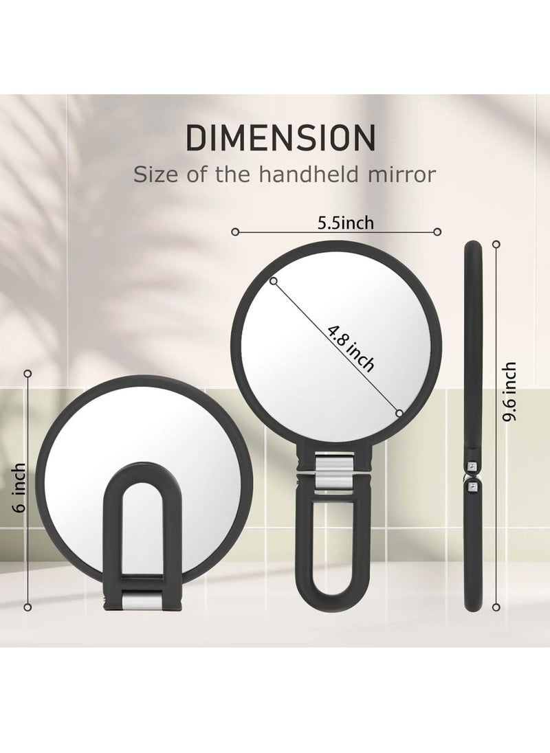 Ru syanl - Magnifying Handheld Mirror Double Sided 1X 15X Magnification Hand Mirror Travel Folding Adjustable Rotation Pedestal Makeup Desk Mirror - Image 1
