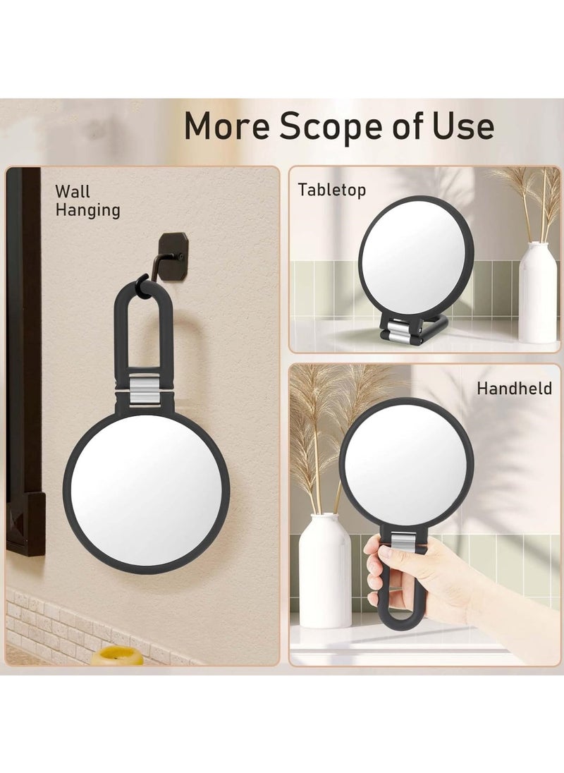 Ru syanl Magnifying Handheld Mirror Double Sided 1X 15X Magnification Hand Mirror Travel Folding Adjustable Rotation Pedestal Makeup Desk Mirror  - Image 5