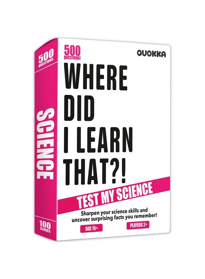 QUOKKA Trivia Card Game with 500 Questions in Science - Trivia Games for Adults, Teens, and Families - Trivia Cards with Answers - Great Board Games Trivia for Family Party and Game Night - Image 1