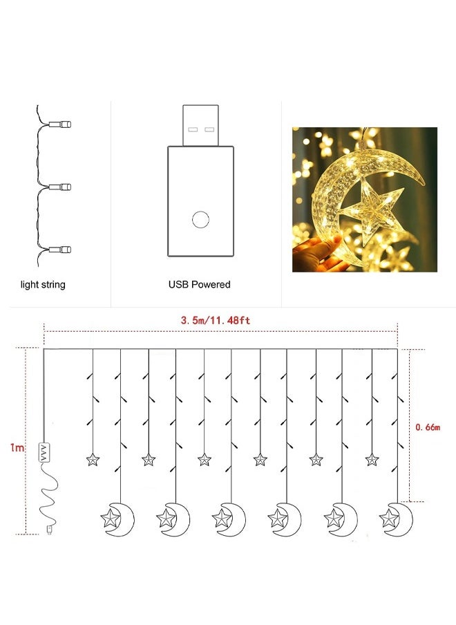 Ramadan Decorations, Ramadan Light Star Moon Fairy Lights with USB Control & Battery Case for Home Curtain Indoor Holiday Ramadan Lighting, 3.5M 8 Modes - https://f.nooncdn.com/p/pzsku/ZE4F403A031B061D359D6Z/45/_/1731987710/67450845-a894-4f7b-a1b6-156881f57ffe.jpg?width=original