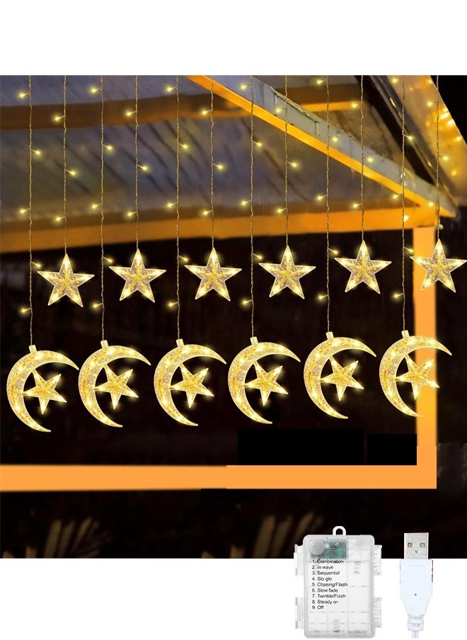 Ramadan Decorations, Ramadan Light Star Moon Fairy Lights with USB Control & Battery Case for Home Curtain Indoor Holiday Ramadan Lighting, 3.5M 8 Modes - https://f.nooncdn.com/p/pzsku/ZE4F403A031B061D359D6Z/45/_/1739867774/75d85477-af27-4a24-b743-097e58661980.jpg?width=original