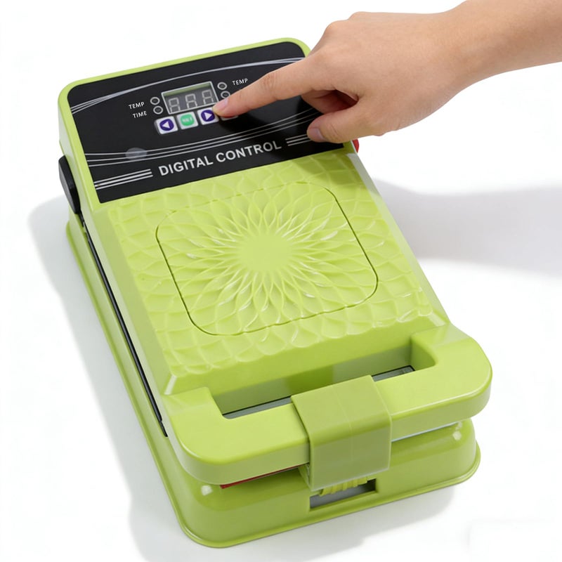 GUDVES Portable Home Digital Heat Press Machine - Compact DIY Heat Transfer Press for T-Shirts, Patches, Bags & Accessories, Control Starter Kit with Spray Bottle & Heat Transfer Samples (Heat Press Machine) - Image 4