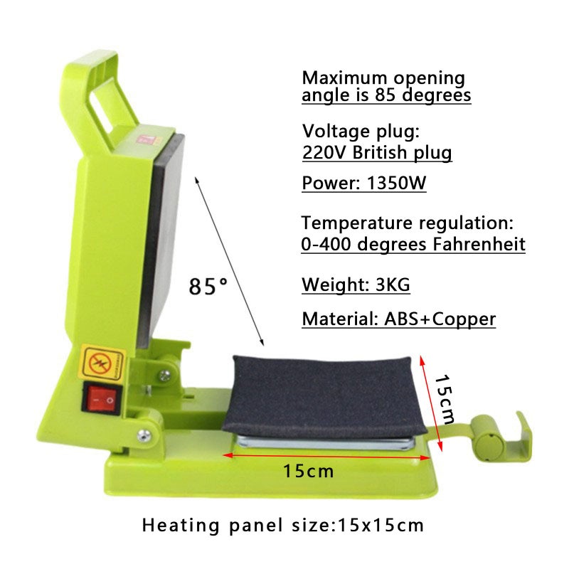 GUDVES Portable Home Digital Heat Press Machine - Compact DIY Heat Transfer Press for T-Shirts, Patches, Bags & Accessories, Control Starter Kit with Spray Bottle & Heat Transfer Samples (Heat Press Machine) - Image 3