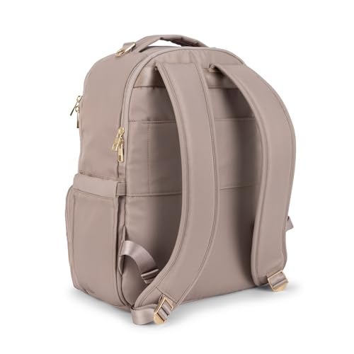JuJuBe New Classic Diaper Bag Backpack with Portable Changing Pad Stroller Straps Large Travel Backpack for Boy or Girl Carrying Baby Bottles Wipes Diapers Pacifiers Taupe Mothers Day Gift - Image 3