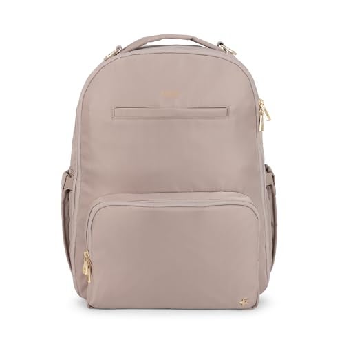JuJuBe New Classic Diaper Bag Backpack with Portable Changing Pad Stroller Straps Large Travel Backpack for Boy or Girl Carrying Baby Bottles Wipes Diapers Pacifiers Taupe Mothers Day Gift - Image 1