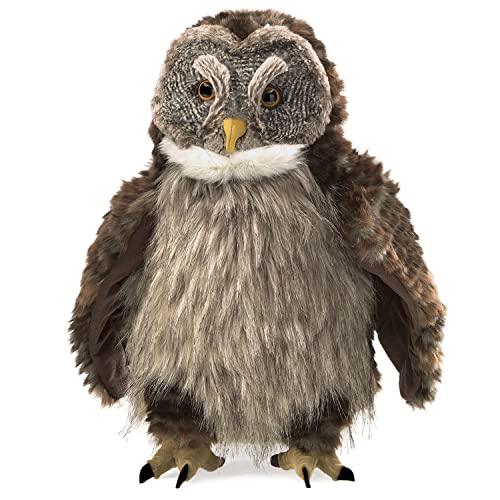 Folkmanis 3135 Hooting Owl Hand Puppet One Size Multicolor - Image 1