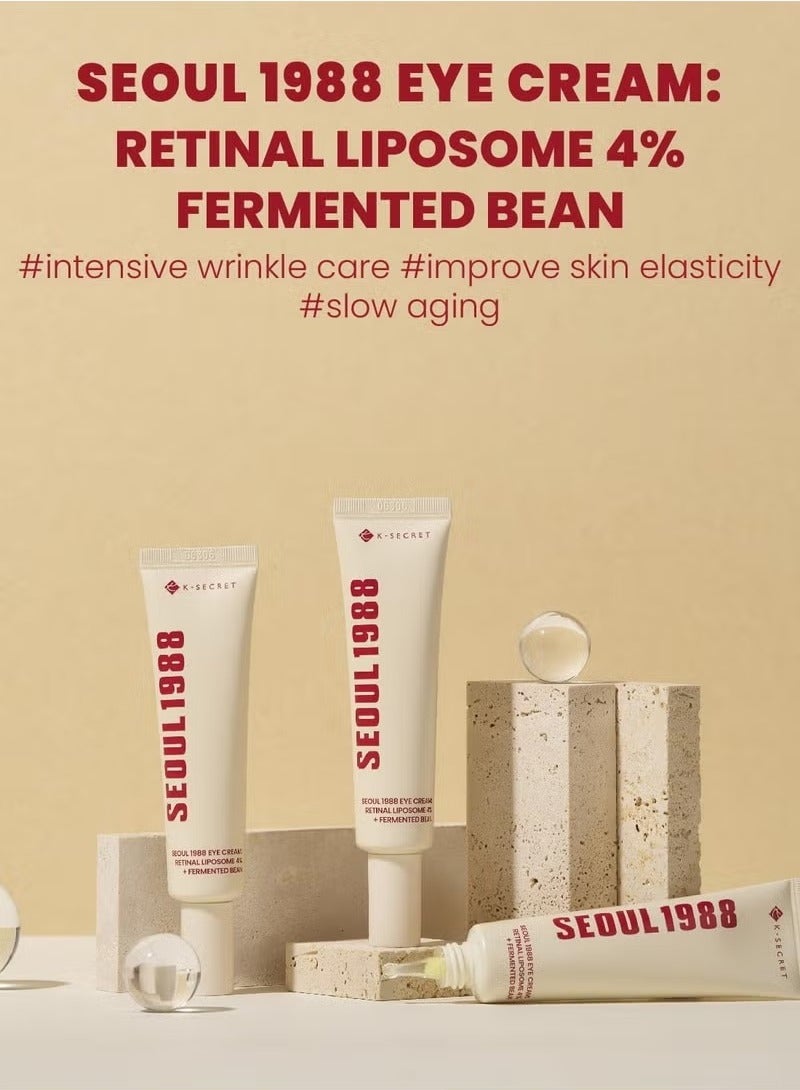 SEOUL 1988 K-SECRET SEOUL 1988 Eye Cream 30ml – Retinal Liposome 4% + Fermented Bean | Korean Anti-Aging Skincare for Dark Circles, Fine Lines & Puffiness - Image 2