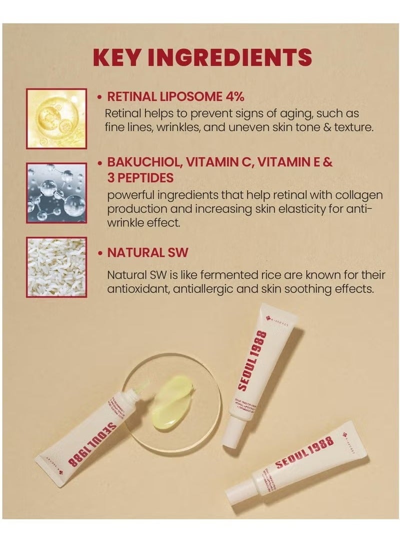 SEOUL 1988 K-SECRET SEOUL 1988 Eye Cream 30ml – Retinal Liposome 4% + Fermented Bean | Korean Anti-Aging Skincare for Dark Circles, Fine Lines & Puffiness - Image 4