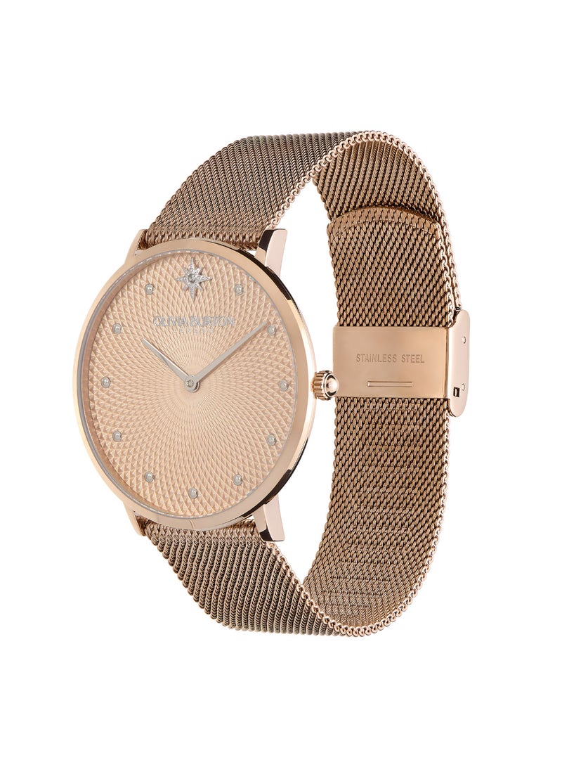 OLIVIA BURTON ROUND ANALOG WOMEN'S CARNATION GOLD CASE WATCH - 24000025 - Image 2