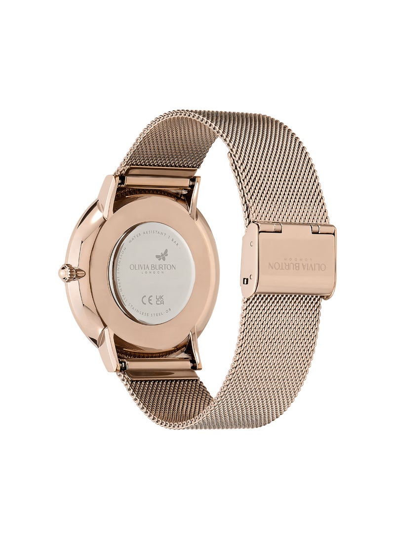 OLIVIA BURTON ROUND ANALOG WOMEN'S CARNATION GOLD CASE WATCH - 24000025 - Image 5