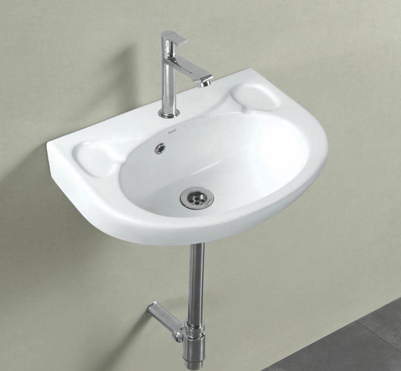 Nexa Bathware Ceramic Wall Hung Basin Luxurious Wash basin Table Top Bathroom Sink Wash Basin Super White Colour With Glossy Finishing 18 x 14 x 7 INCH - Image 1
