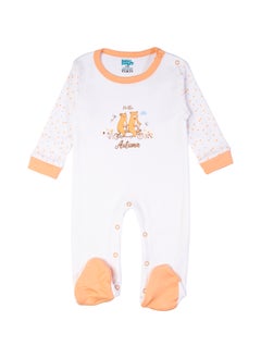 Babies Basic 5 Piece Unisex 100% Cotton Gift Set Include Bib, Romper, Mittens, Cap And Sleepsuit/Jumpsuit- Hello Autumn  - Image 3