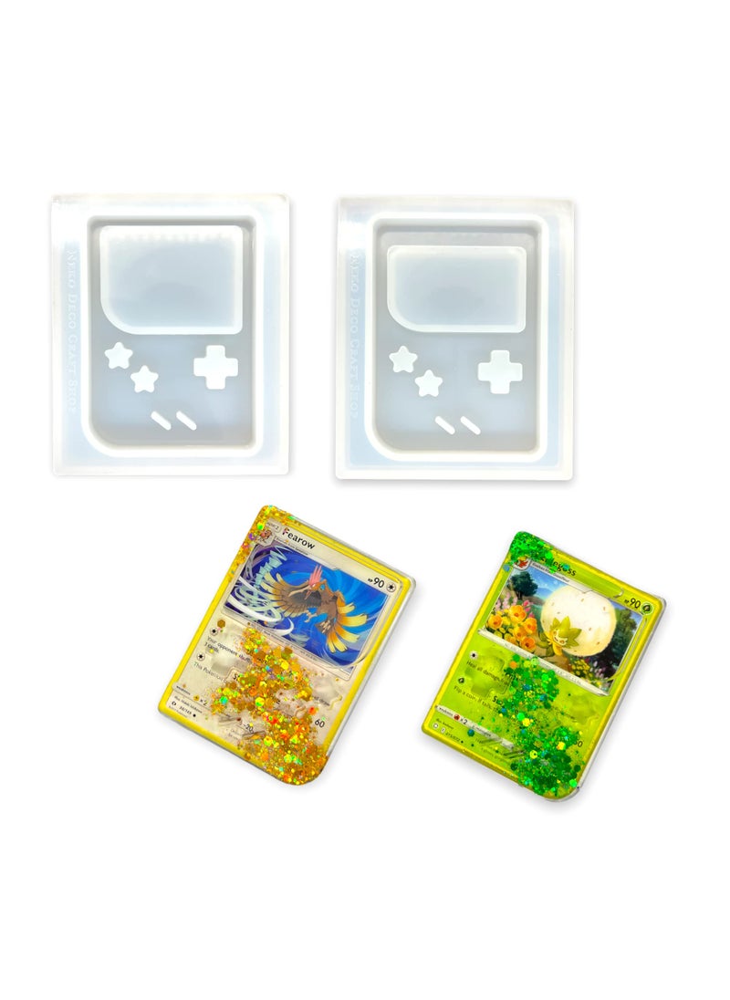 Neko Deco Craft Shop Inc. Neko Deco Craft Shop 2 pcs Trading Card Sized Gaming Console Shaker Resin Silicone Mold Shiny Glossy DIY Keychain Arts Crafts Clear TCSM3 