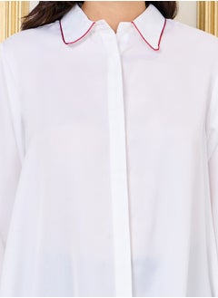 Styli Oversized Contrast Piped Detail Tunic Shirt  - Image 3