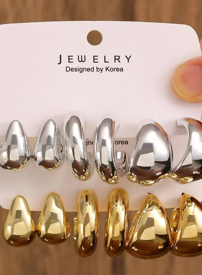 Take Two Take Two Set of 3 - Assorted Circle Alloy Earrings