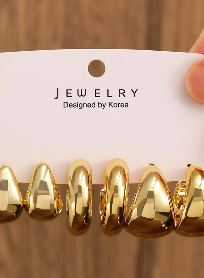 Take Two Take Two Set of 3 - Assorted Circle Alloy Earrings