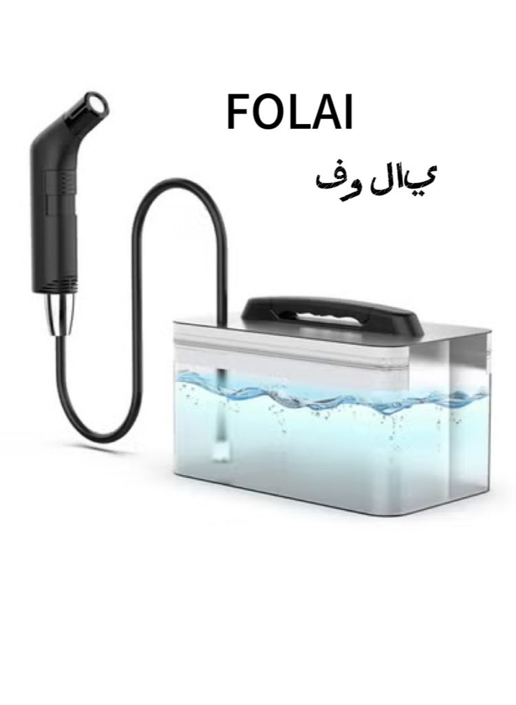 فولاي بيديت كهربائي محمول مع خرطوم 1.2 متر وحاوية 2.3 لتر - حل نظافة شخصية مدمج ومتعدد الاستخدامات قابل لإعادة الشحن للسفر والتخييم والعناية بالطفل في المنزل والمزيد - Image 1