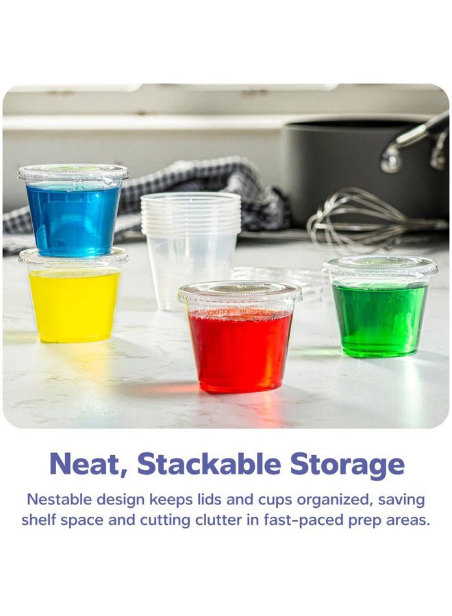Gusto Comfy Package [100 Sets - 5.5 oz.] Plastic Disposable Portion Cups With Lids, Souffle Cups, Condiment Cups - Image 5