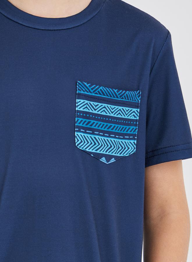 ستايلي طقم بيجامة بطبعة ستايلي بياقة مستديرة وجيوب و شورت - Image 3