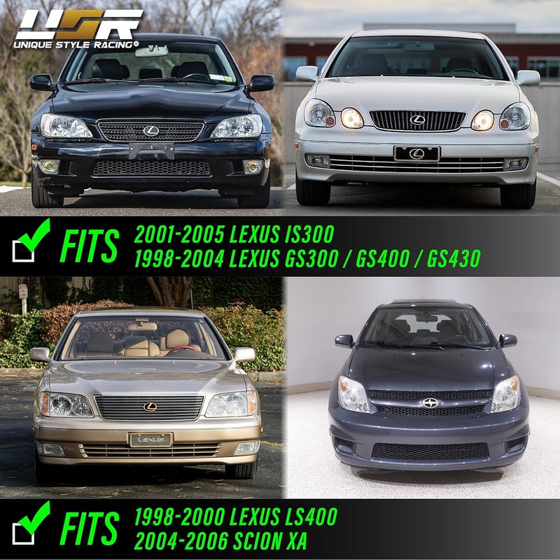 USR UNIQUE STYLE RACING DEPO Clear Lens Front Bumper Side Marker Light Set with Amber Bulbs for Lexus IS200/IS300 and GS300/GS400/GS430 - Image 3