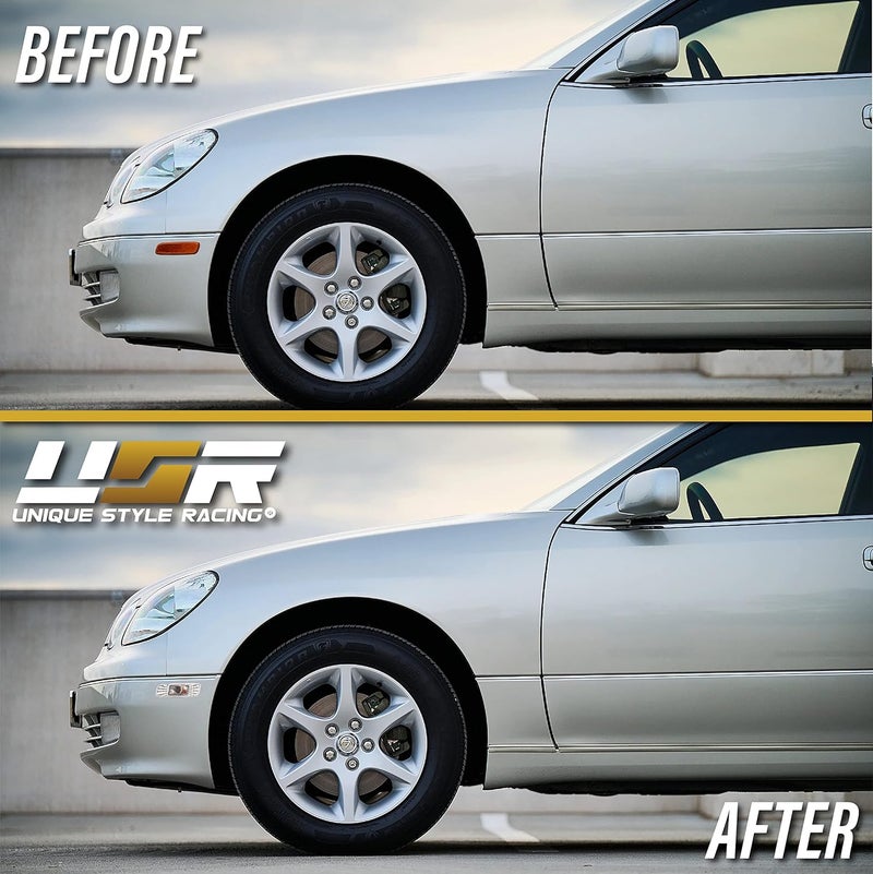 USR UNIQUE STYLE RACING DEPO Clear Lens Front Bumper Side Marker Light Set with Amber Bulbs for Lexus IS200/IS300 and GS300/GS400/GS430 - Image 2