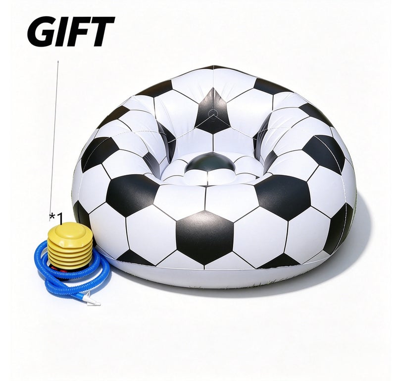 Inflatable Football Lazy Sofa with Air Pump, Watch The World Cup Lazy Sofa,Single Outdoor Portable Inflatable Sofa for Camping or Garden - Image 1