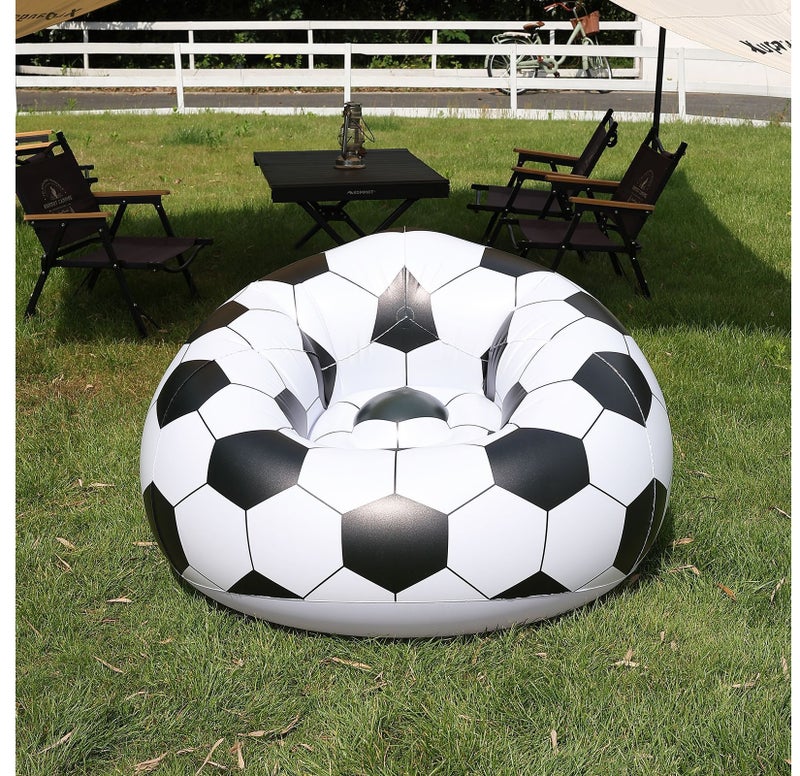Inflatable Football Lazy Sofa with Air Pump, Watch The World Cup Lazy Sofa,Single Outdoor Portable Inflatable Sofa for Camping or Garden - Image 4