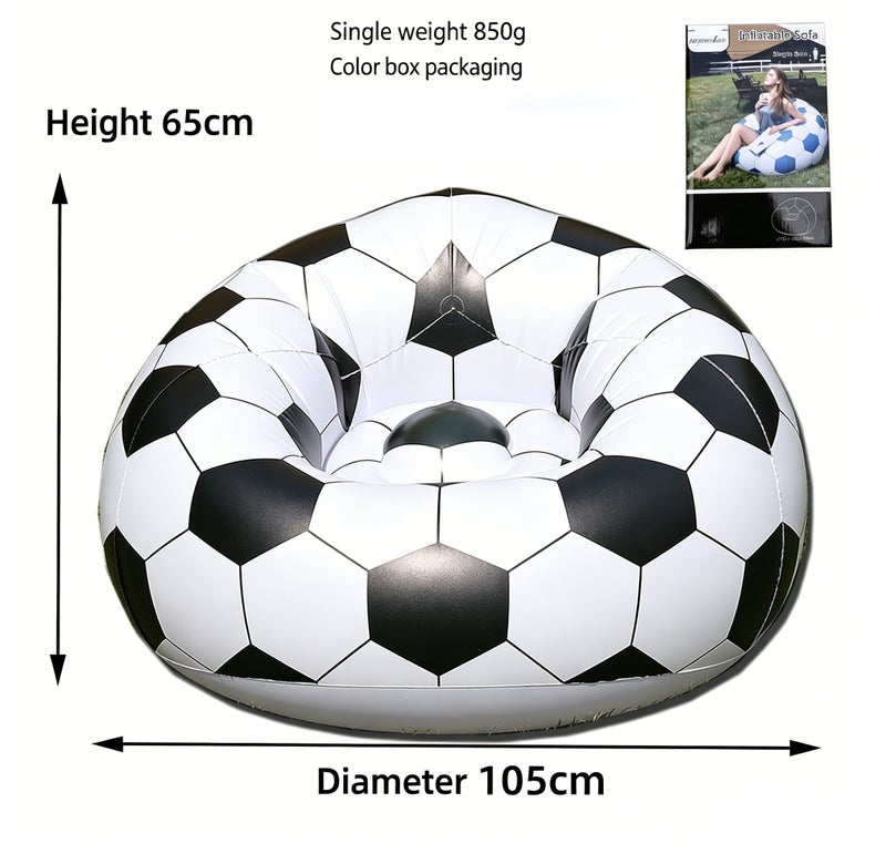 Inflatable Football Lazy Sofa with Air Pump, Watch The World Cup Lazy Sofa,Single Outdoor Portable Inflatable Sofa for Camping or Garden - Image 5